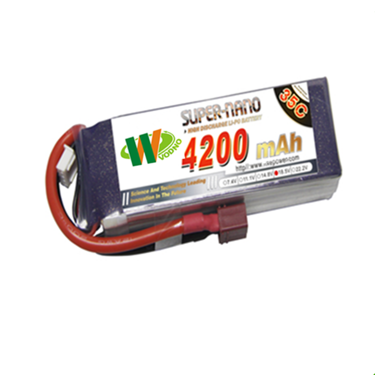 4S 14.8V 2000mAh Lipo Lihtium Battery 35C-70C Rate Light Weight 